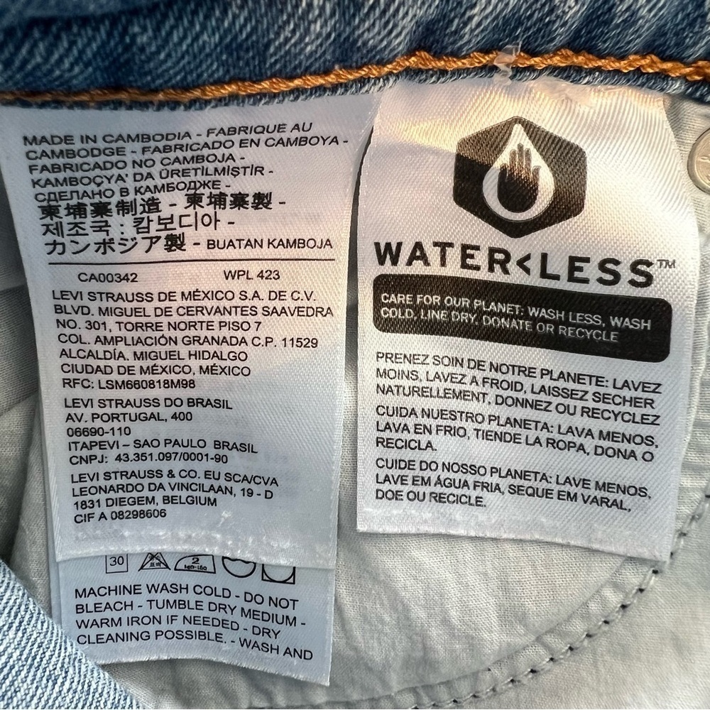 Levi’s Wedgie Straight Jeans With Button Fly & Raw Hem Size 24 - Picture 10 of 11